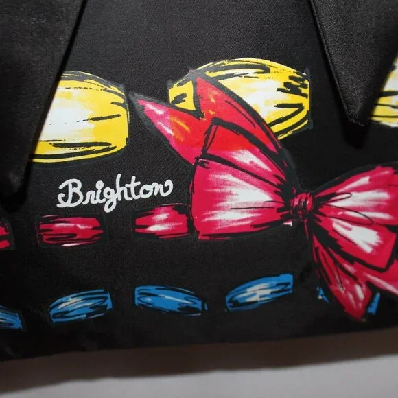 Brighton Take A Beau Big Bow Black Tote Shoulder Bag Purse - Picture 5 of 12